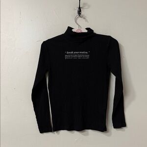 Zara Black Turtleneck with Text Detail